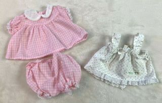 Vintage Cabbage Patch Kids Cpk Outfit Pink Plaid Dress Shorts White Koosa Shirt