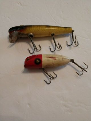 Vintage Fishing Lures Paw Paw And Unbranded Red And White