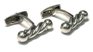 Vintage Hamilton Sterling Silver Italian - Made Designer Cufflinks By Belfiore