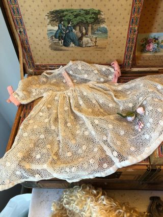 Wonderful Antique / Vintage Cotton Netted Child Doll Dress