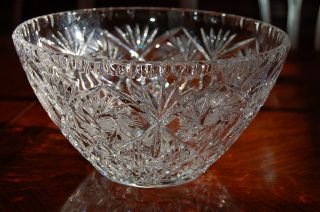 Vintage 60’s Violetta Hand Cut 24 Lead Crystal Serving Bowl Brilliant