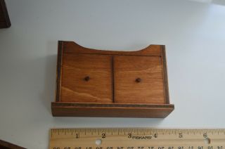 Vintage Dollhouse Miniature Corner Book Shelf w/ table Wood furniture accessory 5