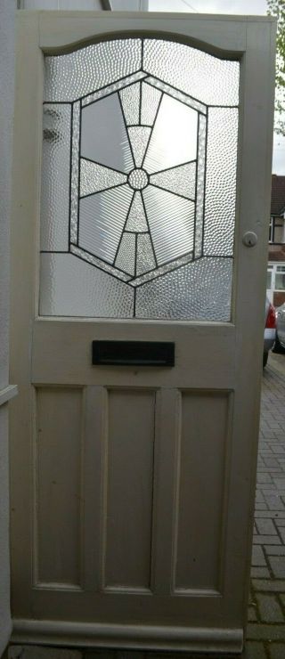 811 X 2020mm Front Door.  Leaded Light Hammered Glass.  R736a.  Delivery Option.