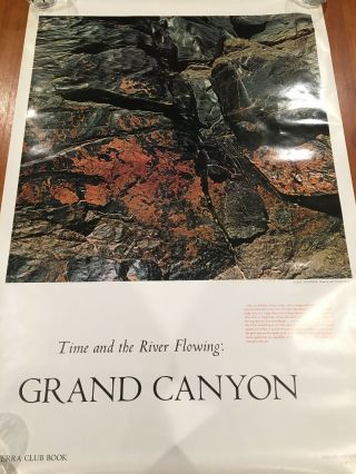 Grand Canyon,  Poster,  Time And The River Flowing,  1968 By The Sierra Club,  Vintage