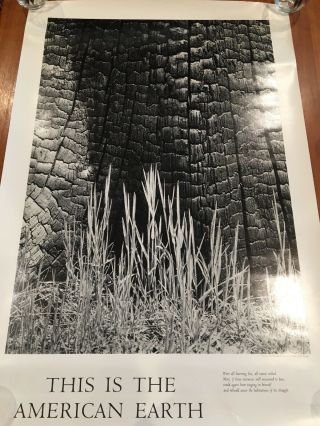 This Is The American Earth Poster,  Ansel Adams,  1968 By The Sierra Club,  Vintage