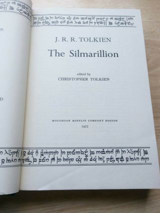 THE SILMARILLION - JRR TOLKIEN FIRST AMERICAN EDITION FIRST PRINT W/ MAP 1977 4