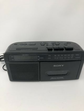 Vintage Sony Dream Machine Dual Alarm Clock Radio Cassette Player Model Icf - C610