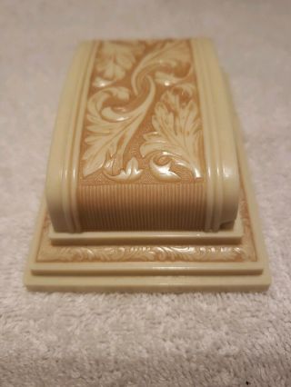 Antique Vintage Celluloid Jewelry Display Box Cream Color 4