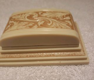 Antique Vintage Celluloid Jewelry Display Box Cream Color 5