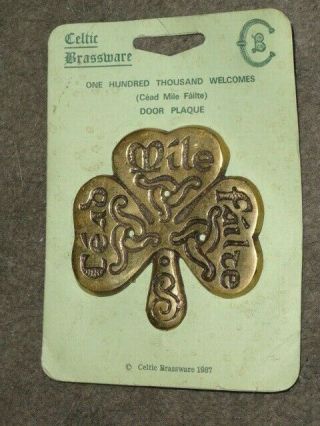 Vintage Old Stock - Celtic Brassware Solid Brass Door Plaque - Mfg.  Ireland