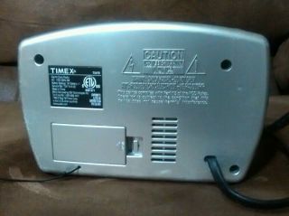 Vintage Retro Look Timex Alarm Clock Radio Model T247S Silver 2