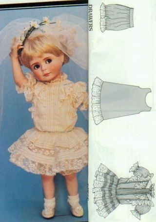 13.  5 " Antique Heirloom French Sew Doll Lo - Waist Dress Underwear Pattern German
