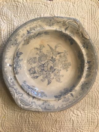 Antique Wedgewood Asiatic Pheasants Blue And White Footed Bowl Circ.  Early 1800
