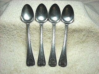 Set Of (4) Stanley Roberts " Antique Shell " Stainless Steel Teaspoons