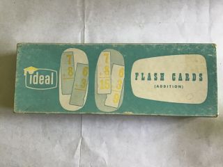 Vintage Box Of Ideal Addition Flash Cards