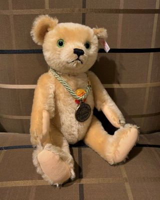 13 " Steiff Toy Store 50th Anniv Exclusive Blonde Mohair Teddy Bear 