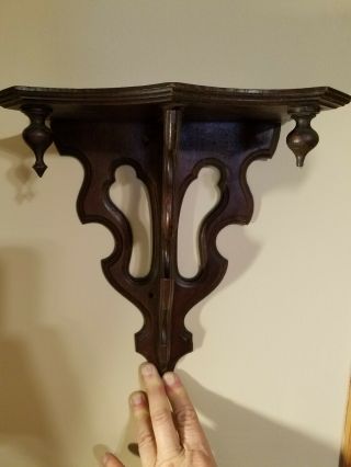 Antique Ornate Victorian Dark Wood Wall Shelf