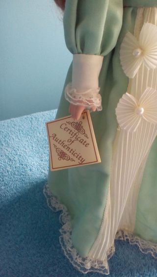 Victorian Doll Dressed In Green Certificate of Authenticity 17 