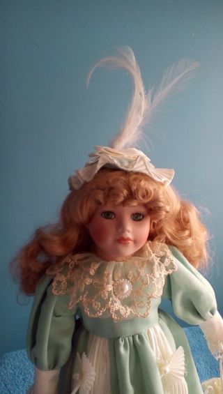 Victorian Doll Dressed In Green Certificate of Authenticity 17 