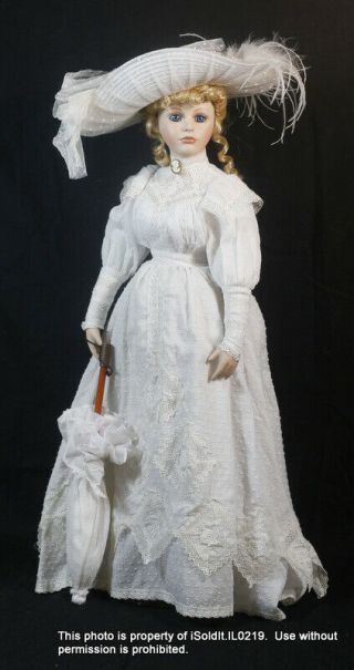 Vintage 29 " Porcelain Victorian Styled Doll Lavenda 9603