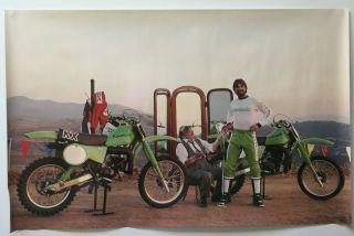 Vintage Kawasaki Motocross Brad Lackey Poster Kx125 Kx250