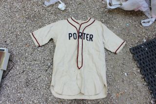 Antique Porter Baseball Mlb Jersey White Red Sports Uniform Shirt Made In Usa