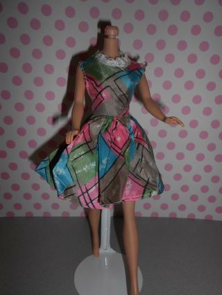 Vintage Barbie Clone Babs Premier Fab - Lu Multicolor Abstract Flare Dress
