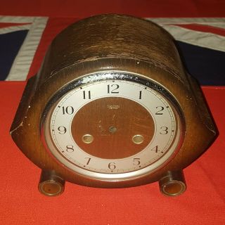 Antique Art Deco Wooden Mantel Clock Case Cabinet Smiths Of Enfield Southampton