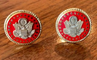 Presidential Cuff Links Great Seal Of The United States Gold Tone Red