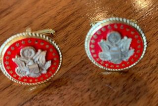 Presidential Cuff Links Great Seal Of The United States Gold Tone Red 2