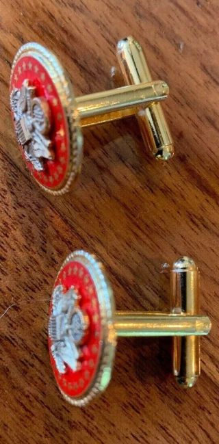 Presidential Cuff Links Great Seal Of The United States Gold Tone Red 3