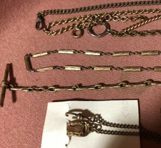 Vintage Antique Pocket Watch Chains & Fobs Gold Filled For Use Scrap 8