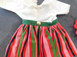 Vintage Little Miss Revlon 9121 Gay Striped Dress with Red Shoes 2