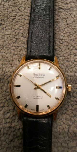 Vintage Paul Jobin Of Switzerland Ladies Gold Plated Watch