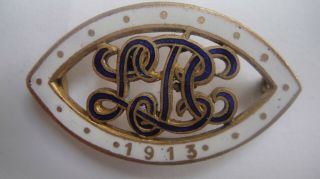 Unknown Vintage Antique Enamel Horse Racing Race Course Member? Badge 1913