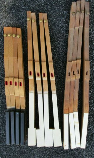 12 Antique Baby Grand Piano Keys Crafts Restoration Wood Arm