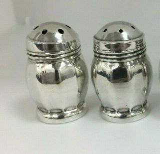Pair Vintage Weidlich Mini Salt & Pepper Shakers Design 7246 Sterling Silver