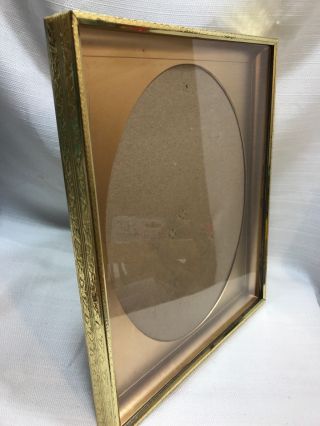 Antique Gold Brass Metal Photo Picture Frame Oval Easel 11x9 Frame (picture 10x8