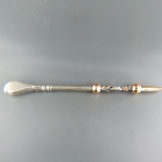 Silver & Gold Mate Drinking Straw Argentina Finest Antique