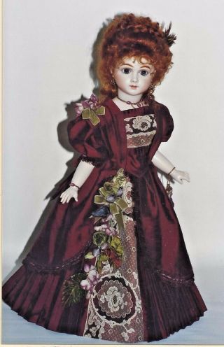 19 " Antique French Fashion Lady Doll Evening Gown/dress/flounce Underwear Pattern