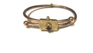 Antique Victorian Gold Filled Bracelet With Garnet Stone