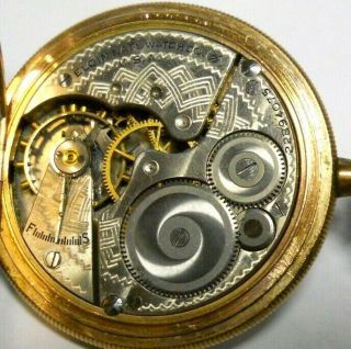 Antique 1920 Elgin 16s 7 Jewel Gold Filled Pocket Watch 8