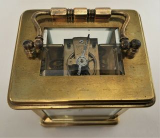 Antique / Vintage French Brass Mechanical Carriage Clock & Key 5