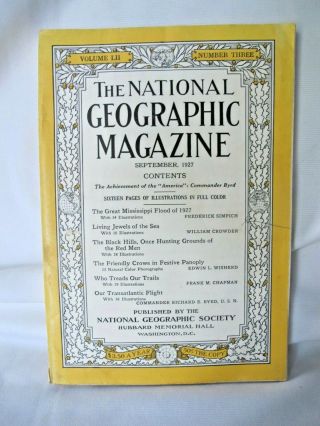 Antique National Geographic September 1927 Mississippi Flood Jewels Of The Sea