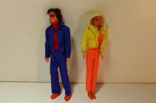 Vintage 1970s Barbie and Ken Dolls,  Skies,  Clothes,  Shoes,  Accessories,  Case,  FS 2