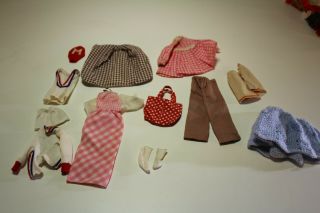 Vintage 1970s Barbie and Ken Dolls,  Skies,  Clothes,  Shoes,  Accessories,  Case,  FS 7