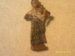 Vintage Native American Indian Doll With Papoose Hand Made 6 " Tall
