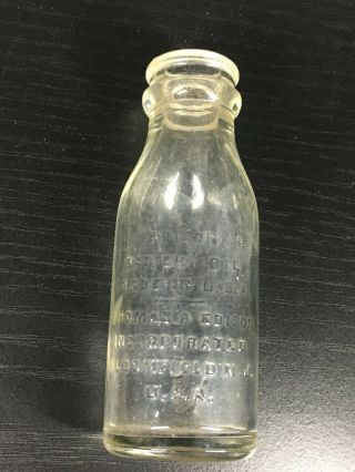 Antique Thomas Edison Telegraph Battery Oil Bottle Railroad Western Glass 5