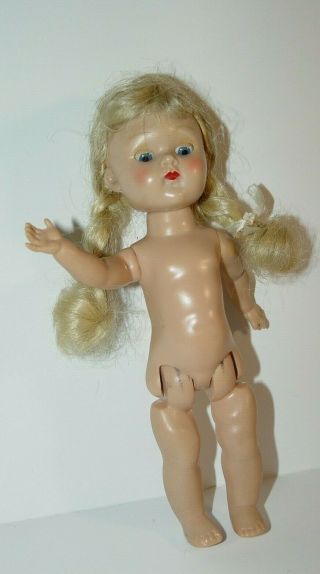 Estate Old Vintage Hard Plastic Blonde Braids Vogue Ginny Walker Doll 6