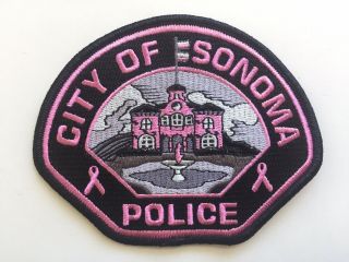 City Of Sonoma Police Department Breast Cancer Pink Patch California